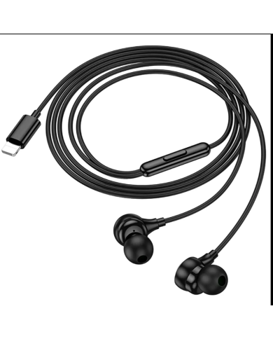 Hands Free Hoco M116 Benevolent με Μικρόφωνο, Βύσμα Lightning Μαύρα 1.2m