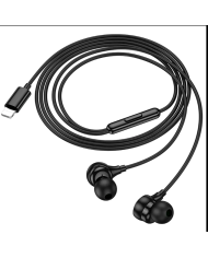 Hands Free Hoco M116 Benevolent με Μικρόφωνο, Βύσμα Lightning Μαύρα 1.2m