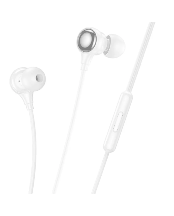 Hands Free Hoco M116 Benevolent με Μικρόφωνο, Βύσμα Lightning Λευκά 1.2m