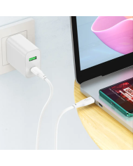 Καλώδιο σύνδεσης Hoco X93 Force USB-C σε USB-C PD100W 3A για Γρήγορη Φόρτιση Λευκο 1m