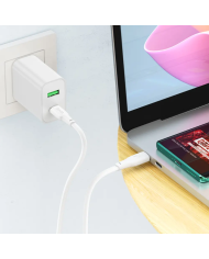 Καλώδιο σύνδεσης Hoco X93 Force USB-C σε USB-C 240W PD 5A για Γρήγορη Φόρτιση Λευκο 2m
