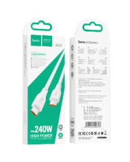 Καλώδιο σύνδεσης Hoco X93 Force USB-C σε USB-C 240W PD 5A για Γρήγορη Φόρτιση Λευκο 2m