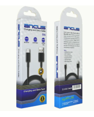 Καλώδιο Σύνδεσης και Φόρτισης Ancus Flow E44 USB σε Micro-USB 2.0A 480Mbps Data Transfer Μαύρο 1m