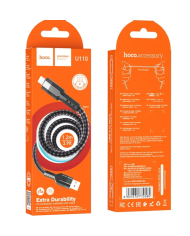 Καλώδιο Σύνδεσης Hoco U110 USB σε Micro-USB 2.4A Υψηλής Αντοχής Braided Μαύρο 1.2m