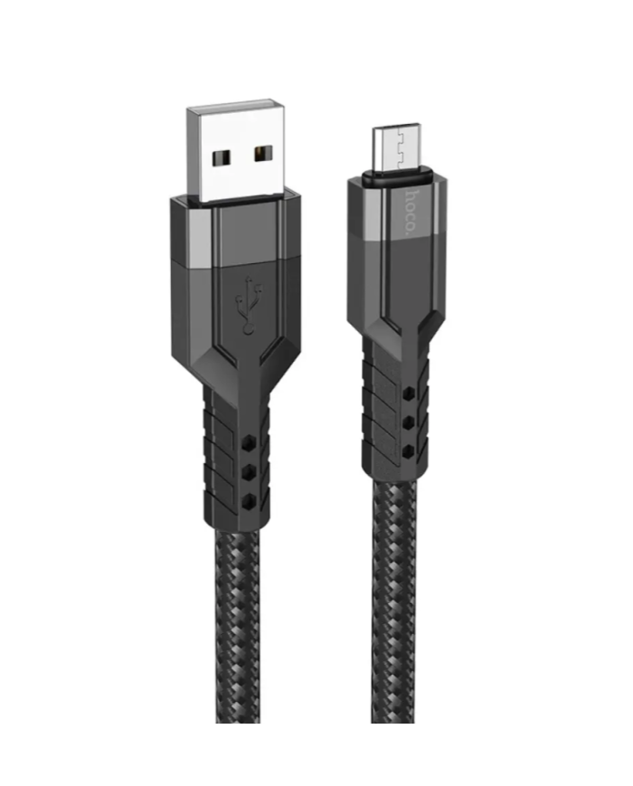 Καλώδιο Σύνδεσης Hoco U110 USB σε Micro-USB 2.4A Υψηλής Αντοχής Braided Μαύρο 1.2m