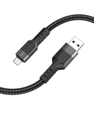 Καλώδιο Σύνδεσης Hoco U110 USB σε Micro-USB 2.4A Υψηλής Αντοχής Braided Μαύρο 1.2m