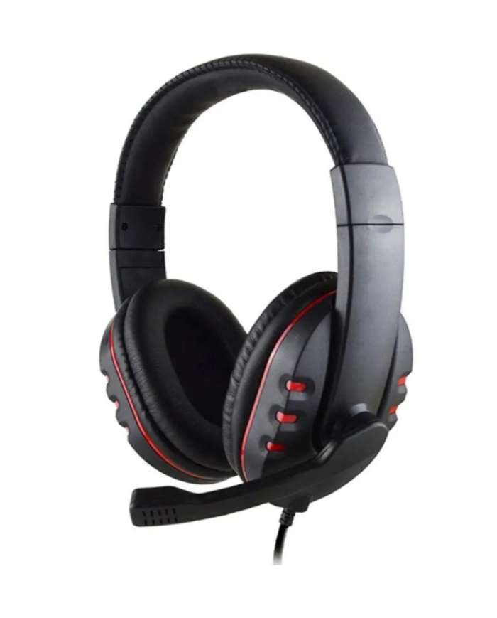 Ακουστικά Stereo Noozy GH-35 διπλού κονέκτορα 3.5mm για Gamers με Μικρόφωνο και Ρύθμιση Έντασης Ήχου Μαύρα-Κόκκινα