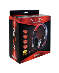 Ακουστικά Stereo Noozy GH-35 διπλού κονέκτορα 3.5mm για Gamers με Μικρόφωνο και Ρύθμιση Έντασης Ήχου Μαύρα-Κόκκινα