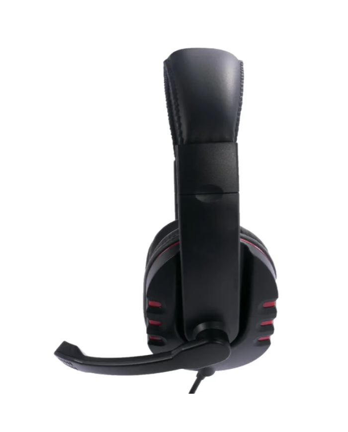 Ακουστικά Stereo Noozy GH-35 διπλού κονέκτορα 3.5mm για Gamers με Μικρόφωνο και Ρύθμιση Έντασης Ήχου Μαύρα-Κόκκινα