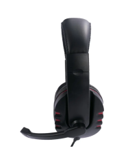 Ακουστικά Stereo Noozy GH-35 διπλού κονέκτορα 3.5mm για Gamers με Μικρόφωνο και Ρύθμιση Έντασης Ήχου Μαύρα-Κόκκινα