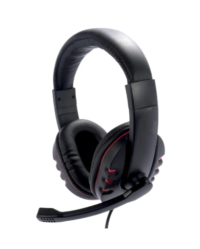 Ακουστικά Stereo Noozy GH-35 διπλού κονέκτορα 3.5mm για Gamers με Μικρόφωνο και Ρύθμιση Έντασης Ήχου Μαύρα-Κόκκινα