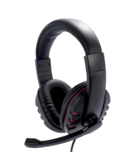 Ακουστικά Stereo Noozy GH-35 διπλού κονέκτορα 3.5mm για Gamers με Μικρόφωνο και Ρύθμιση Έντασης Ήχου Μαύρα-Κόκκινα
