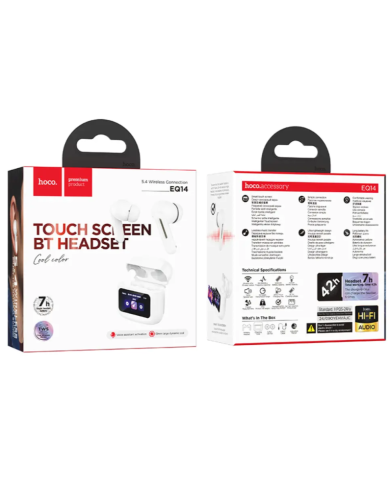 Wireless Hands Free Hoco EQ14 Cool Color V5.4 500mAh 7 Ώρες Ομιλίας Λευκά