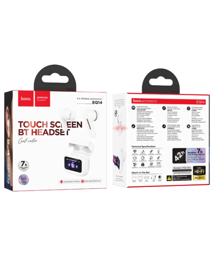 Wireless Hands Free Hoco EQ14 Cool Color V5.4 500mAh 7 Ώρες Ομιλίας Λευκά