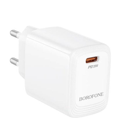 Φορτιστής Ταξιδίου Borofone BN26 Fuente GaN USB-C PD20W Mini Size Λευκός