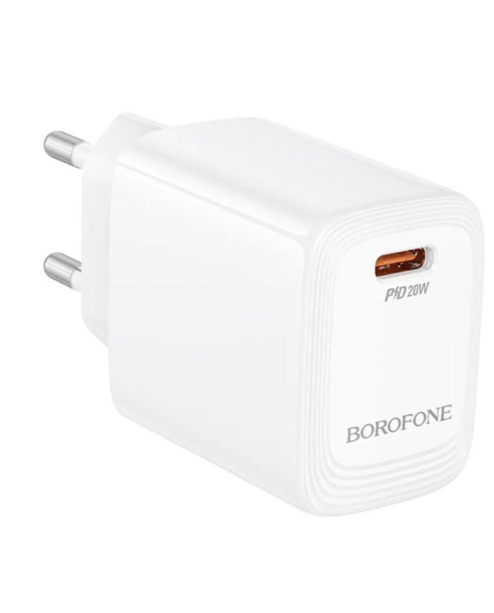 Φορτιστής Ταξιδίου Borofone BN26 Fuente GaN USB-C PD20W Mini Size Λευκός