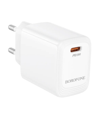 Φορτιστής Ταξιδίου Borofone BN26 Fuente GaN USB-C PD20W Mini Size Λευκός