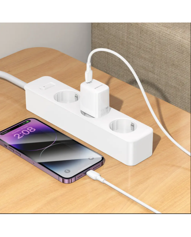 Φορτιστής Ταξιδίου Borofone BN26 Fuente GaN USB-C PD20W Mini Size Λευκός