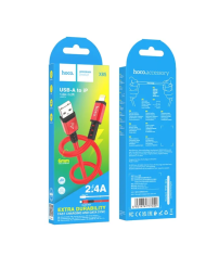 Καλώδιο Σύνδεσης Hoco X85 Strength USB σε Lightning 2.4A Υψηλής Αντοχής Κόκκινο 1m
