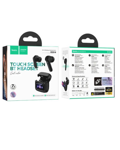 Wireless Hands Free Hoco EQ14 Cool Color TWS Hi-Fi Audio V5.4 500mAh 7 Ώρες Ομιλίας Μαύρα