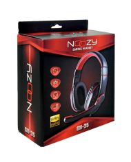 Ακουστικά Stereo Noozy GH-35 διπλού κονέκτορα 3.5mm για Gamers με Μικρόφωνο και Ρύθμιση Έντασης Ήχου Μαύρα-Μπλε