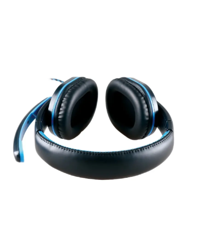 Ακουστικά Stereo Noozy GH-35 διπλού κονέκτορα 3.5mm για Gamers με Μικρόφωνο και Ρύθμιση Έντασης Ήχου Μαύρα-Μπλε