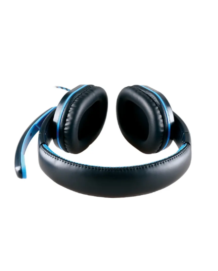Ακουστικά Stereo Noozy GH-35 διπλού κονέκτορα 3.5mm για Gamers με Μικρόφωνο και Ρύθμιση Έντασης Ήχου Μαύρα-Μπλε