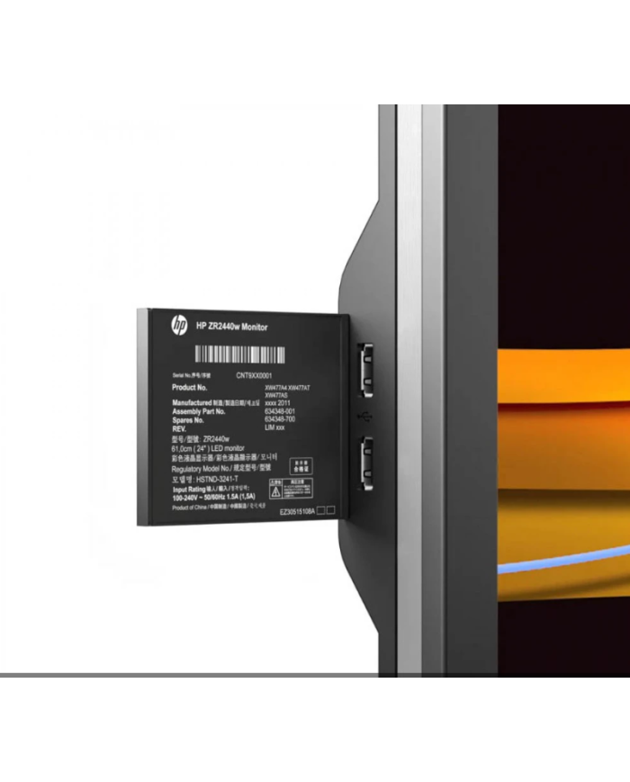 Used Monitor ZR2440w IPS LED/HP/24/FHD/1920x1200/Wide/Black/DVI-D & DP & HDMI & USB HUB