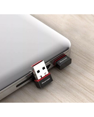POWERTECH ασύρματος USB αντάπτορας δικτύου PT-1384, 150Mbps WiFi