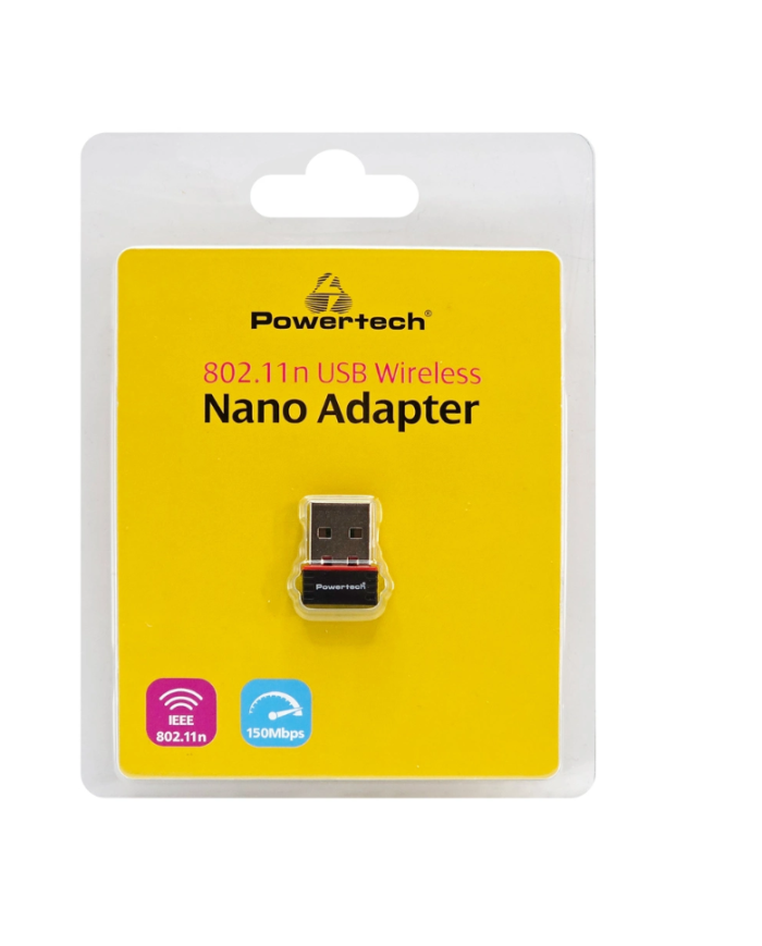 POWERTECH ασύρματος USB αντάπτορας δικτύου PT-1384, 150Mbps WiFi