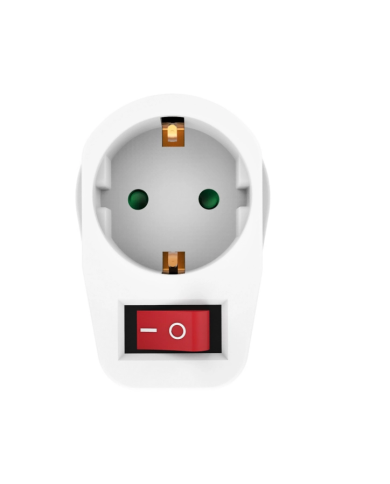 POWERTECH αντάπτορας ρεύματος PT-811, 1x schuko, 16A, λευκός