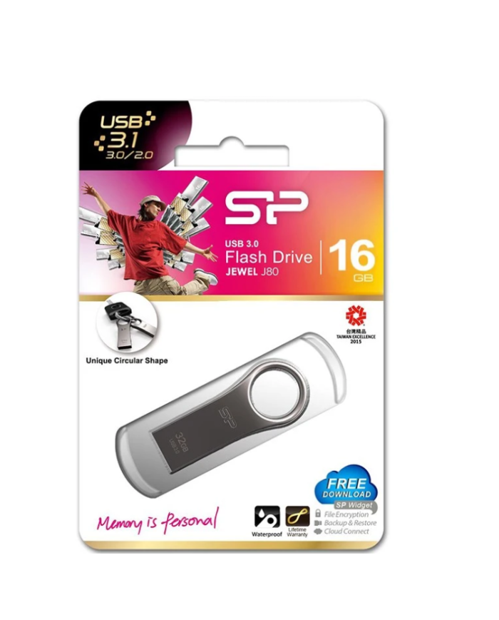 SILICON POWER USB Flash Drive Jewel 80, 16GB, USB 3.2, ασημί