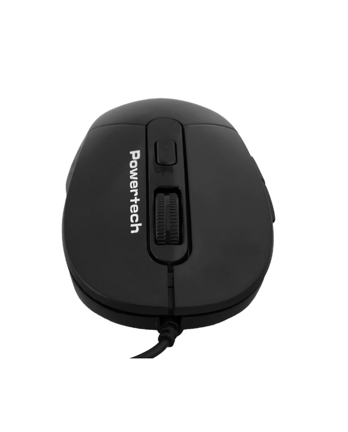 POWERTECH ενσύρματο ποντίκι PT-1467, οπτικό, έως 1600DPI, μαύρο