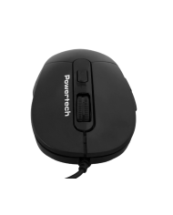 POWERTECH ενσύρματο ποντίκι PT-1467, οπτικό, έως 1600DPI, μαύρο