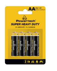 POWERTECH μπαταρίες Zinc Carbon Super Heavy Duty PT-1219, AA, 1.5V, 4τμχ
