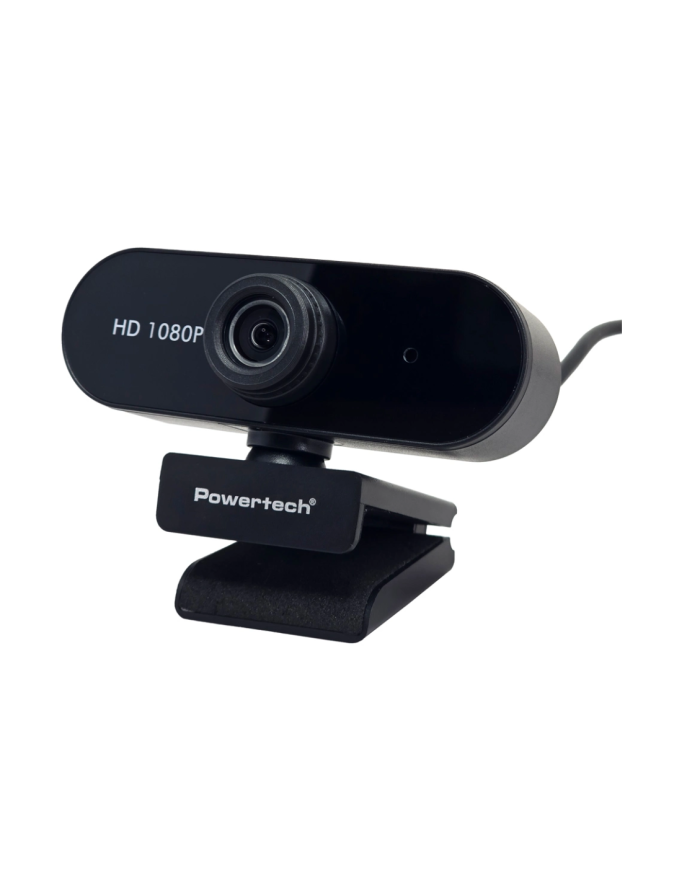 POWERTECH web camera PT-1382, 2MP, 1080p FHD, ρυθμιζόμενη εστίαση, 1.5m, μαύρη