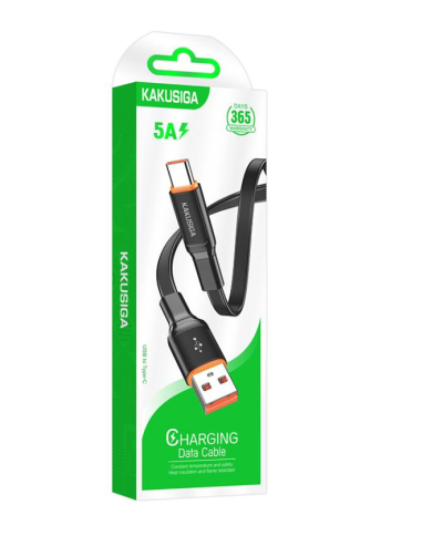KAKUSIGA καλώδιο USB-C σε USB KSC-999, 5A, 480Mbps, flat, 1m, μαύρο