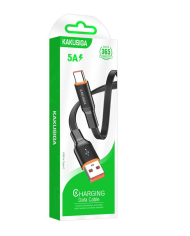 KAKUSIGA καλώδιο USB-C σε USB KSC-999, 5A, 480Mbps, flat, 1m, μαύρο