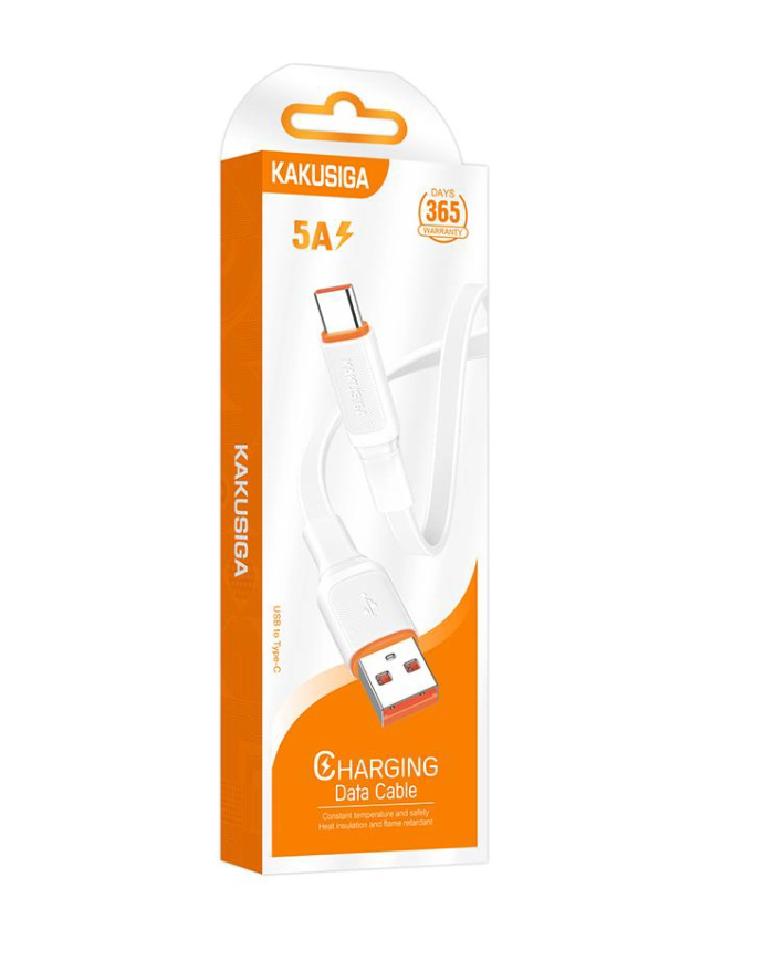 KAKUSIGA καλώδιο USB-C σε USB KSC-999, 5A, 480Mbps, flat, 1m, λευκό