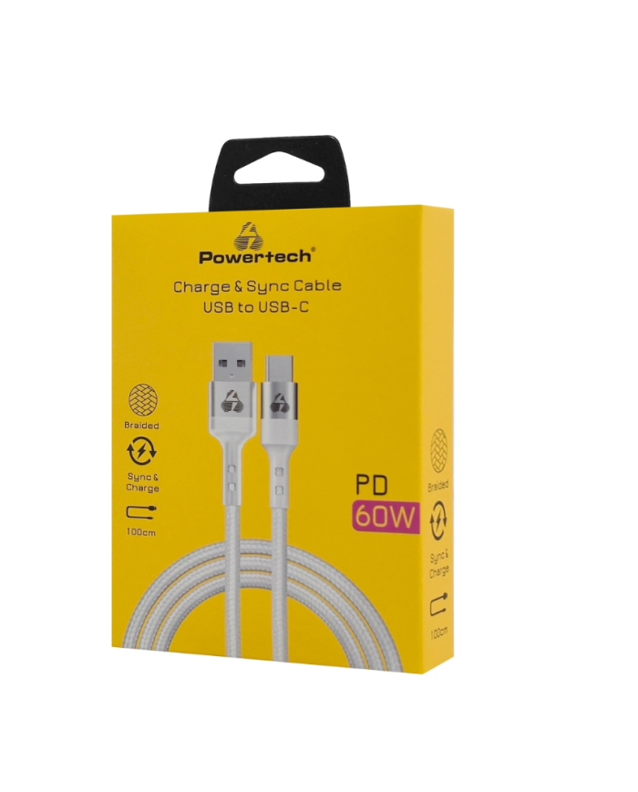 POWERTECH καλώδιο USB-C σε USB PTR-0160, 60W, 480Mbps, 1m, λευκό