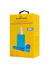 POWERTECH σπρέι καθαρισμού οθόνης PT-1313 με πανί μικροϊνών & βουρτσάκι, 200ml