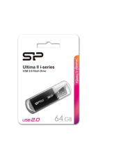 SILICON POWER USB Flash Drive Ultima II-I, 64GB, USB 2.0, μαύρο