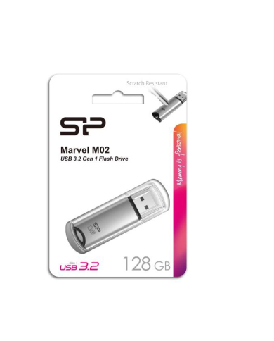 SILICON POWER USB Flash Drive Marvel M02, 128GB, USB 3.2, γκρι