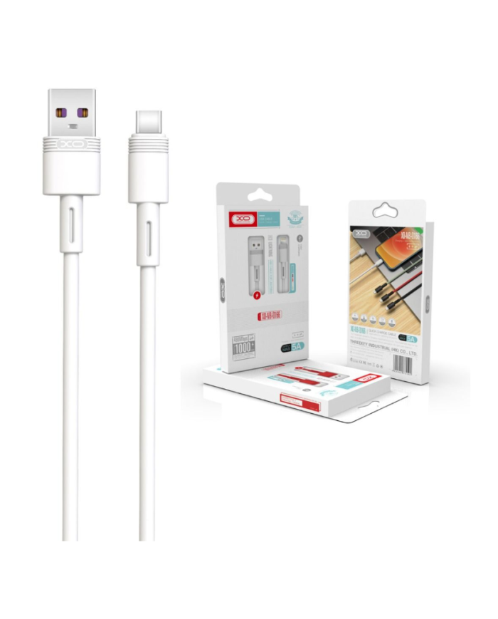 XO NB-Q166 5A Καλώδιο Ταχείας Φόρτισης Type-C Λευκό 1m