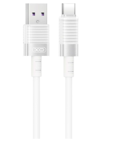 XO NB282 Καλώδιο Γρήγορης Φόρτισης Σιλικόνης 6A Type-C λευκό