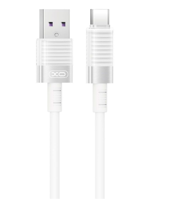 XO NB282 Καλώδιο Γρήγορης Φόρτισης Σιλικόνης 6A Type-C λευκό