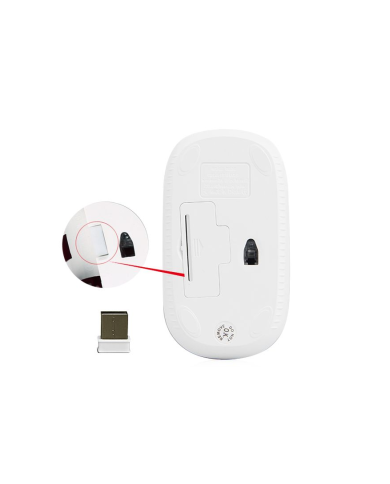 Meetion MT-R547 Ασύρματο Ποντίκι 2.4G Άσπρο & Μπλέ
