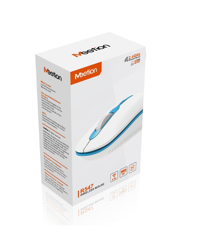 Meetion MT-R547 Ασύρματο Ποντίκι 2.4G Άσπρο & Μπλέ