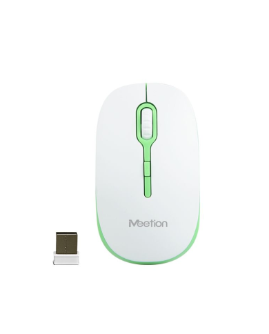Meetion MT-R547 Ασύρματο Ποντίκι 2.4G Άσπρο & Πράσινο