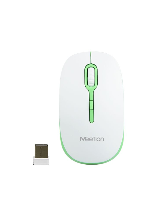 Meetion MT-R547 Ασύρματο Ποντίκι 2.4G Άσπρο & Πράσινο